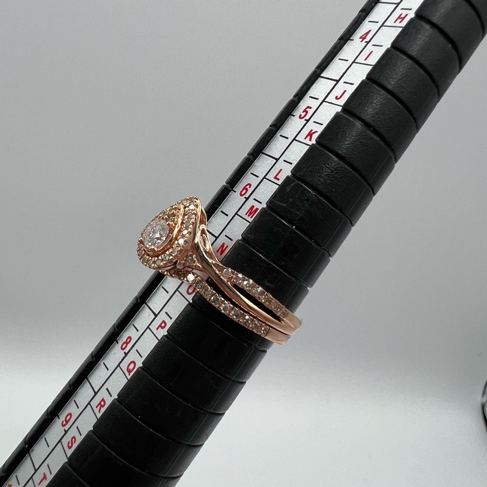 10K Rose Gold 1/2 CTTW Diamond Bridal Ring Brilliance Fine Jewelry Forever Bride - Picture 7 of 10